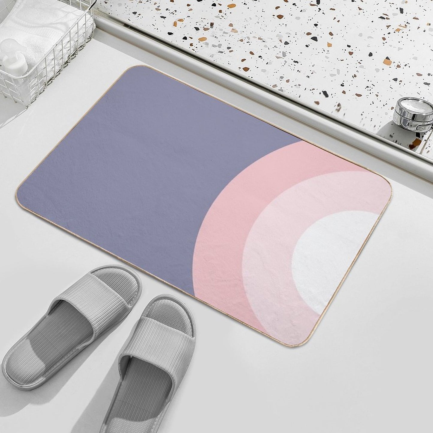 MAT - Pink Circle  Repositionable Bath Mat
