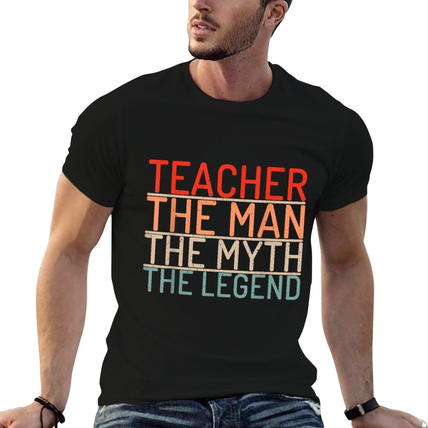 Teacher The Man The Myth The Legend School Holiday Teacher  Trendy Pattern T-Shirt