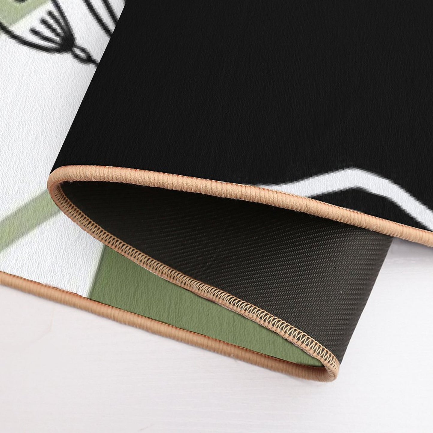 Sage, White And Black Retro Abstract Boho Design  Growing  Long-Lasting Bath Mat