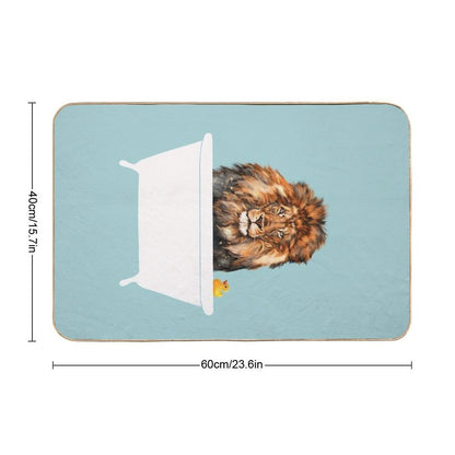 Lion in Bathtub  Easy Maintenance Bath Mat