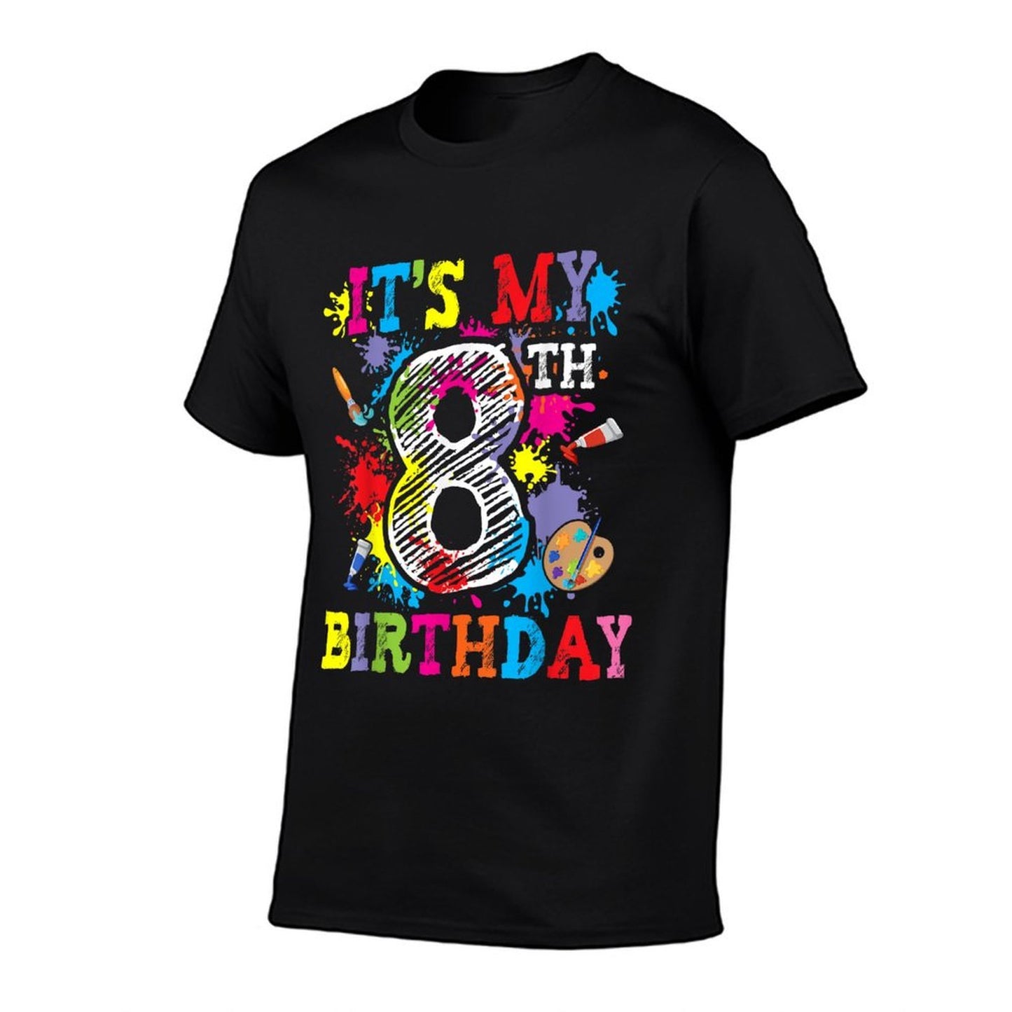 It's My 8th Birthday Painting Art Paint 8 Year Old Artist  High-quality Stitching T-Shirt