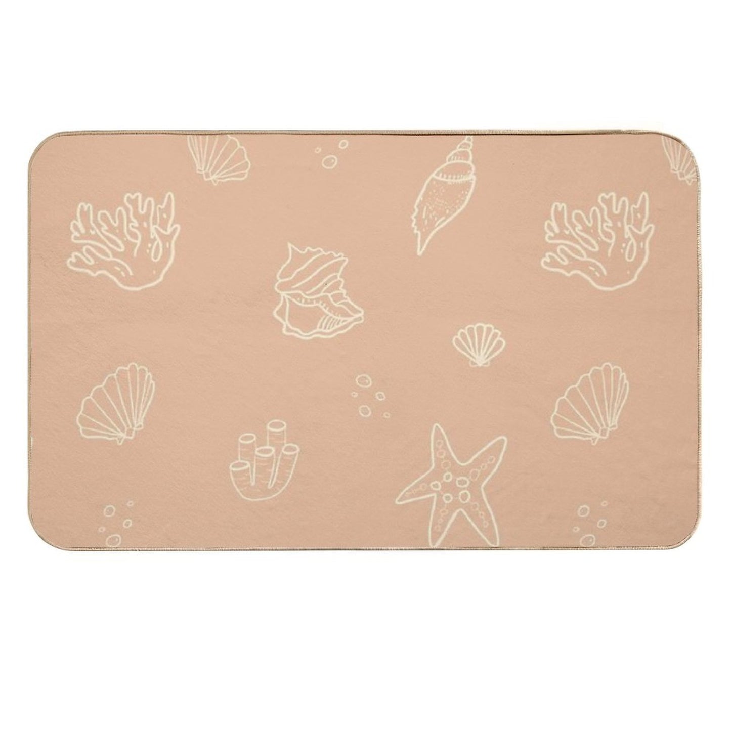 Shells And Corals Pattern  Long-Lasting Bath Mat