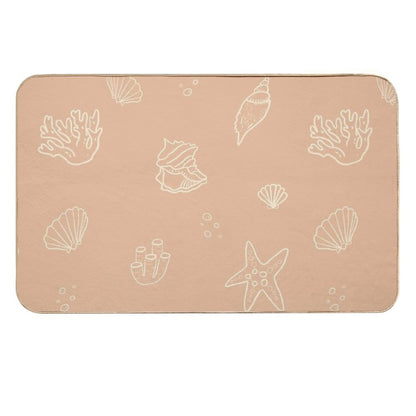 Shells And Corals Pattern  Long-Lasting Bath Mat