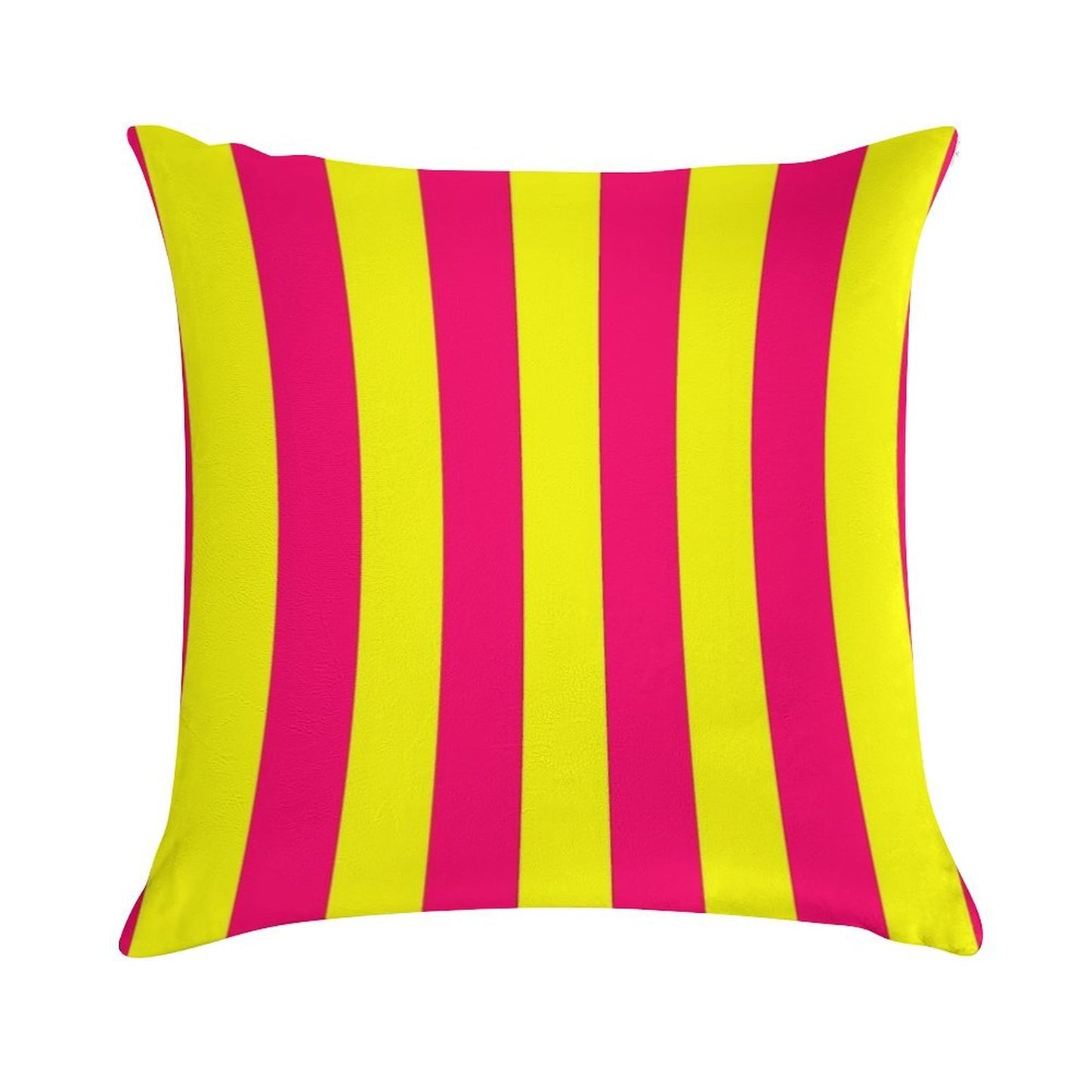 Bright Neon Pink And Yellow Vertical Cabana Tent Stripes Soft Multiple Sizes Throw Pillow
