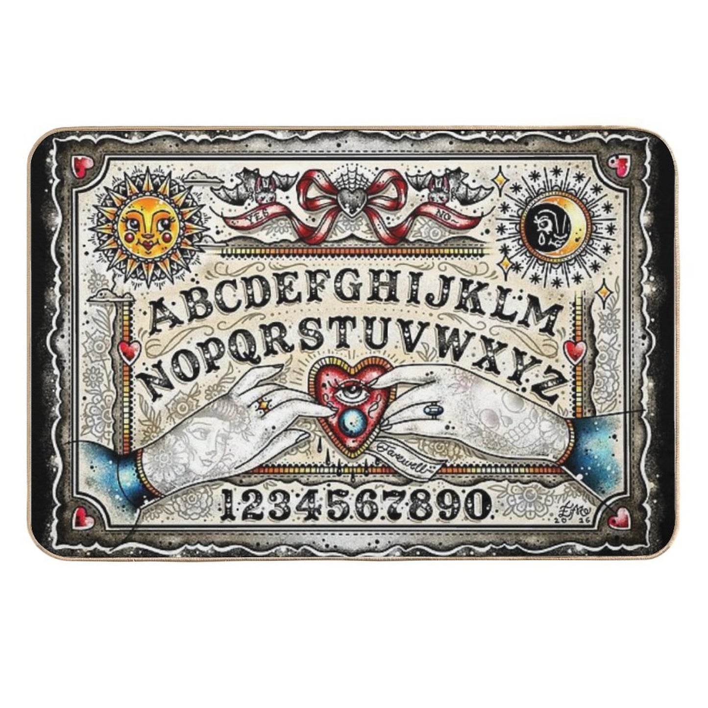 Ouija Board Cute Traditional Tattoo Flash  Versatile Bath Mat