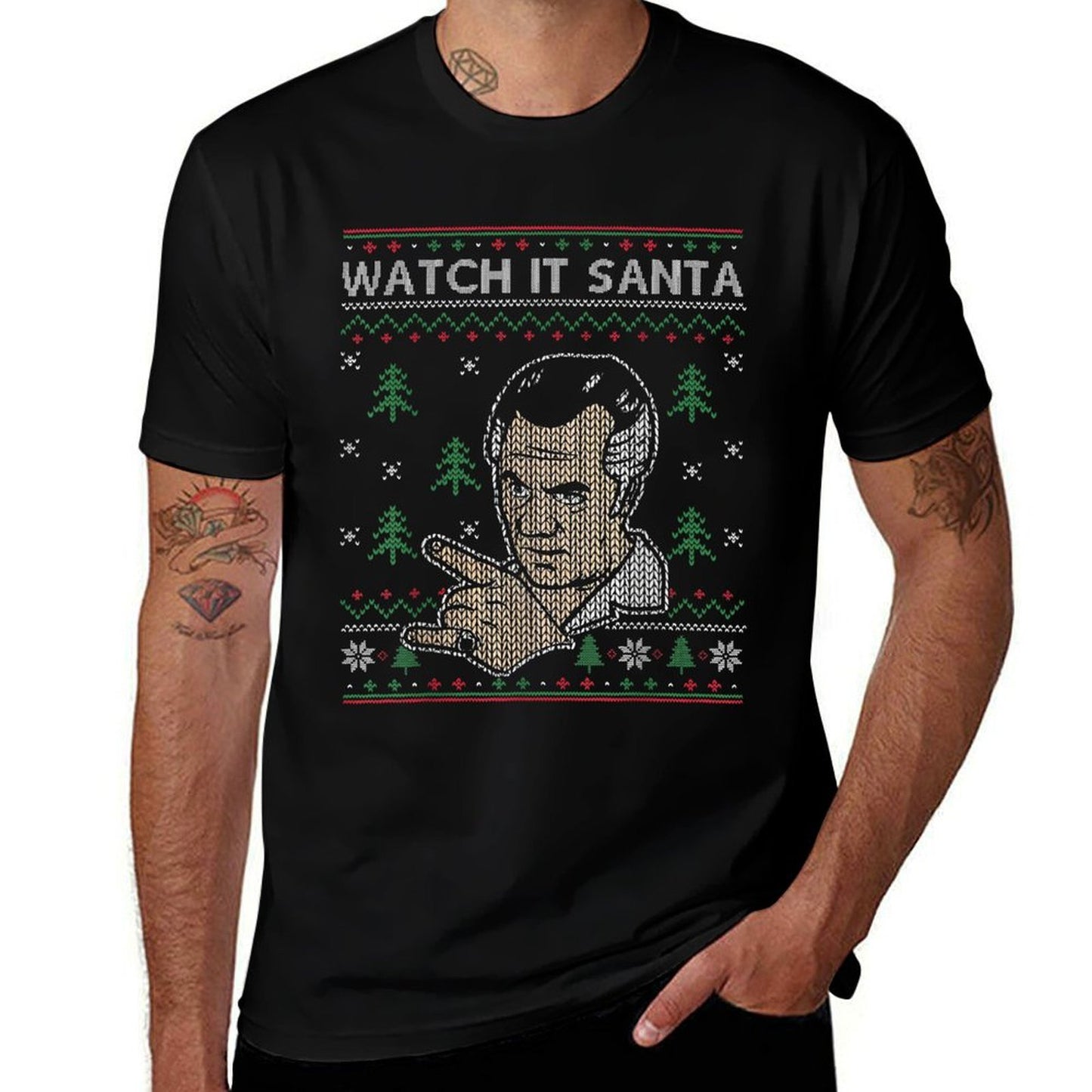Watch It Santa Ugly Christmas  Durable T-Shirt