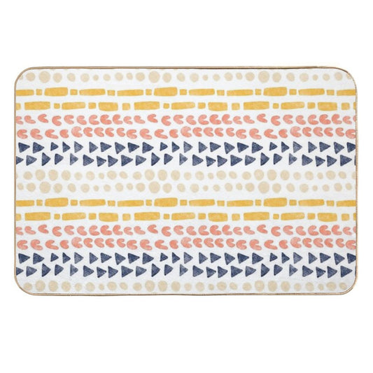 Geometric Strips on Light  Pet-Safe Bath Mat