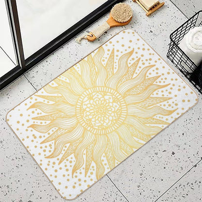 Sun Mandala Gold Confetti  Repositionable Bath Mat