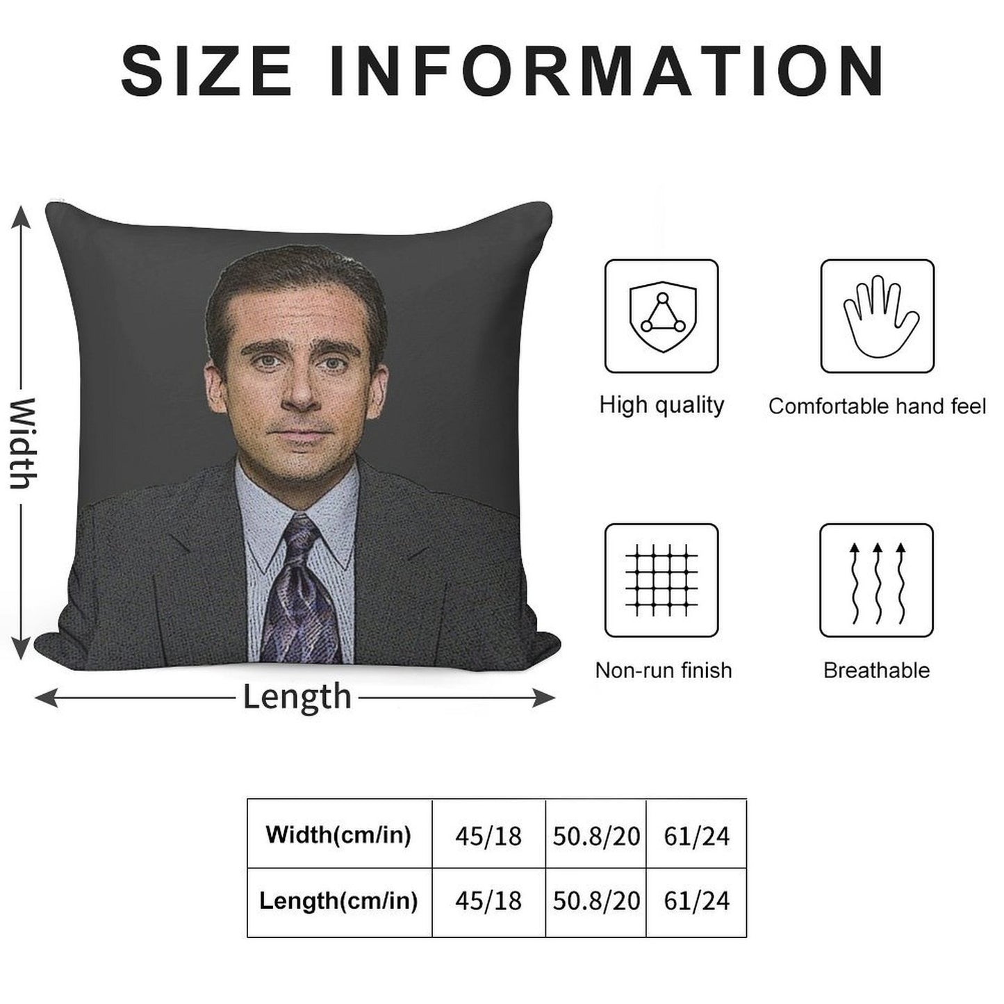 MICHAEL SCOTT Steve Carell The Office TV Show NBC Soft Style Accent Throw Pillow
