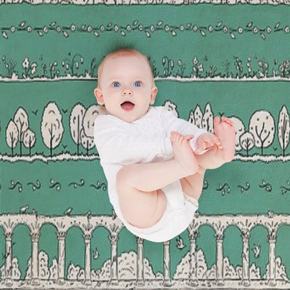 Castles And Colonnades — Turquoise Easy Care Throw Blanket