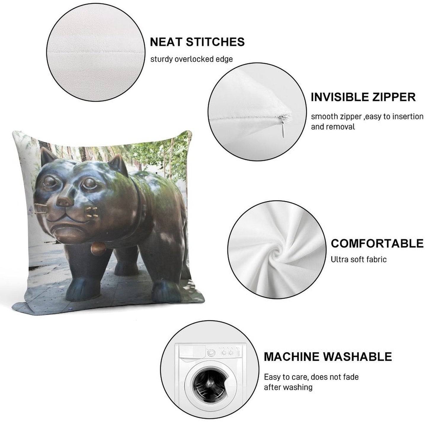 Fat Cat Soft Reinforced Edging Throw Pillow