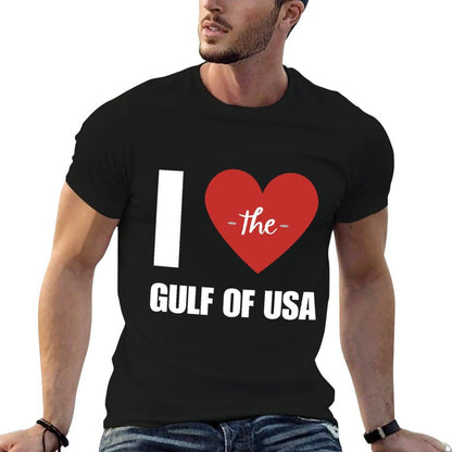 I Love America Gulf of Mexico President Trump Gulf of USA  Rolled Sleeves T-Shirt