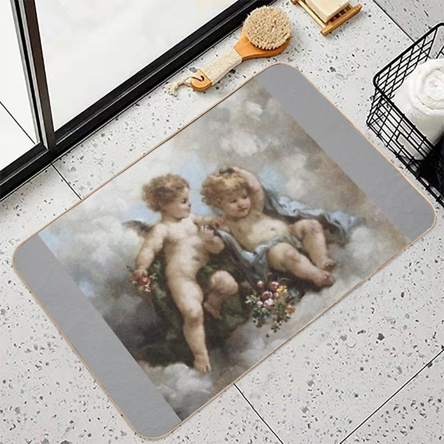 Angel Cherub Renaissance Aesthetic  Rapid-Drying Bath Mat