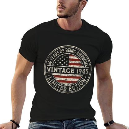 80th Birthday Vintage 1945 Limited Edition American  Durable T-Shirt