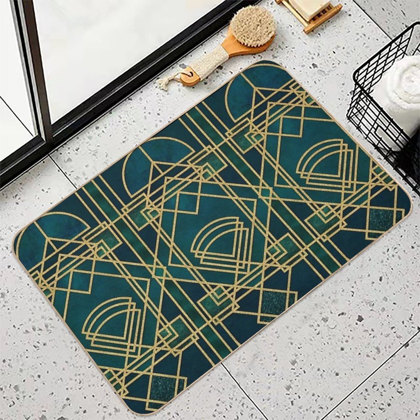 Art Deco Elegant Gatsby Style  Stain-Proof Bath Mat
