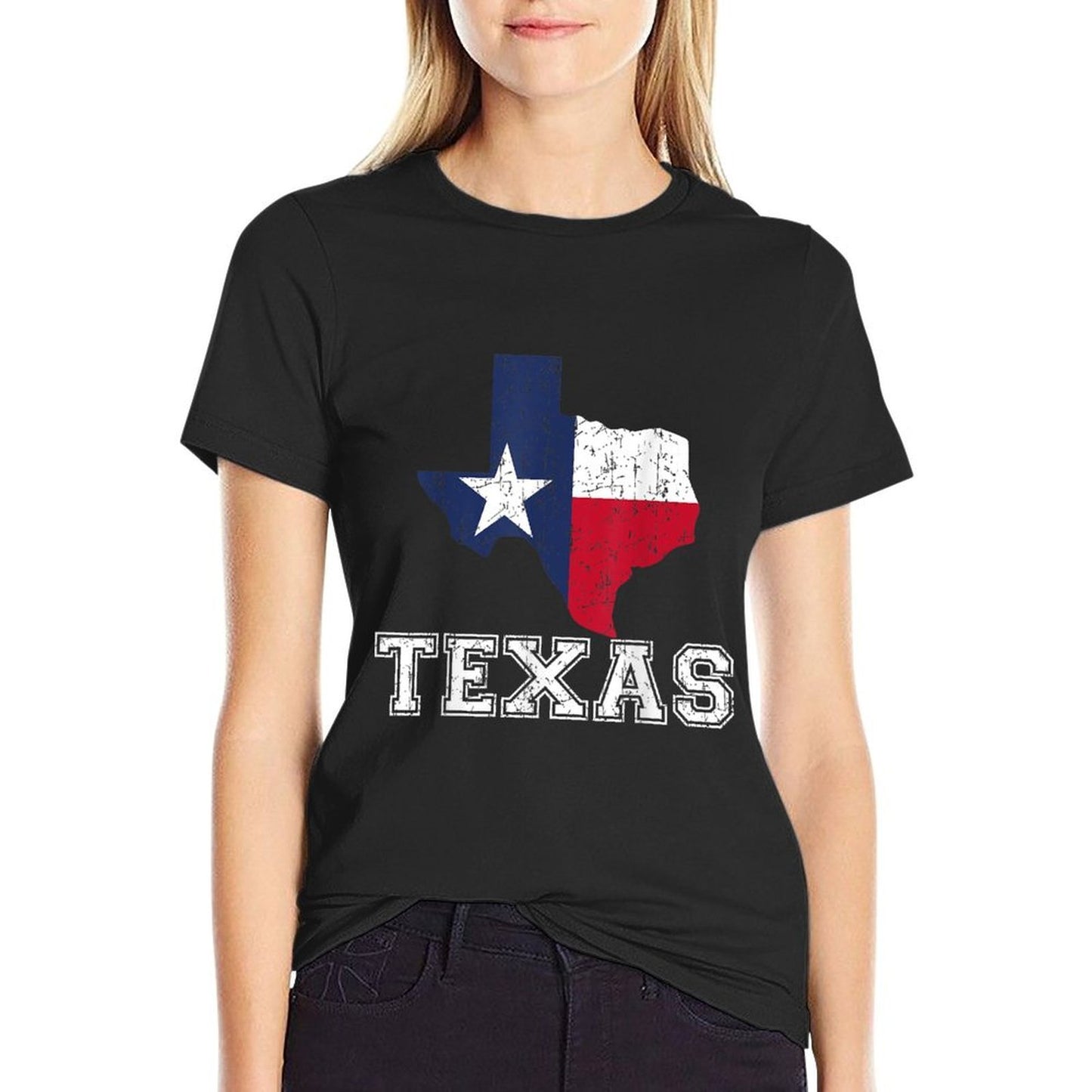 Texas Proud Texan Patriot American USA Flag Vintage Map  Tagless Design T-Shirt