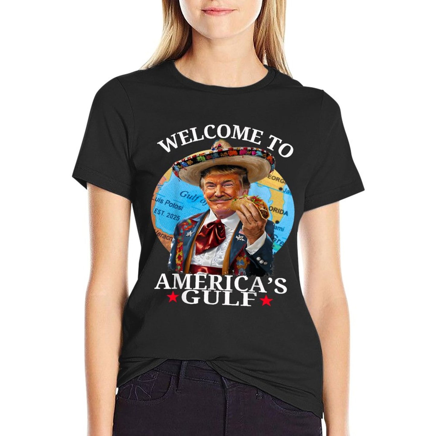 Funny Trump America's Gulf Est 2025 Trump Merchandise Versatile T-Shirt