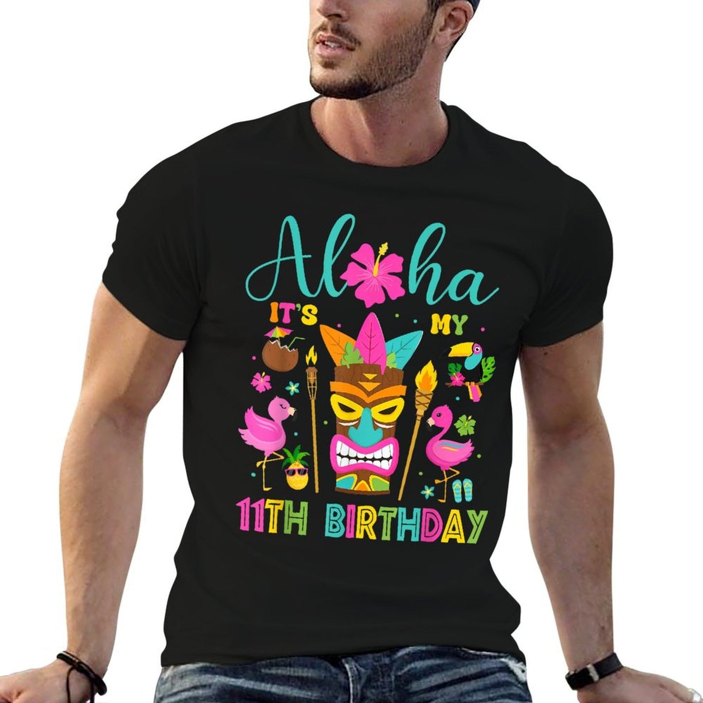 It's My 11th Birthday Tiki Hawaii 11 Yrs Old Girl Aloha  Breathable T-Shirt