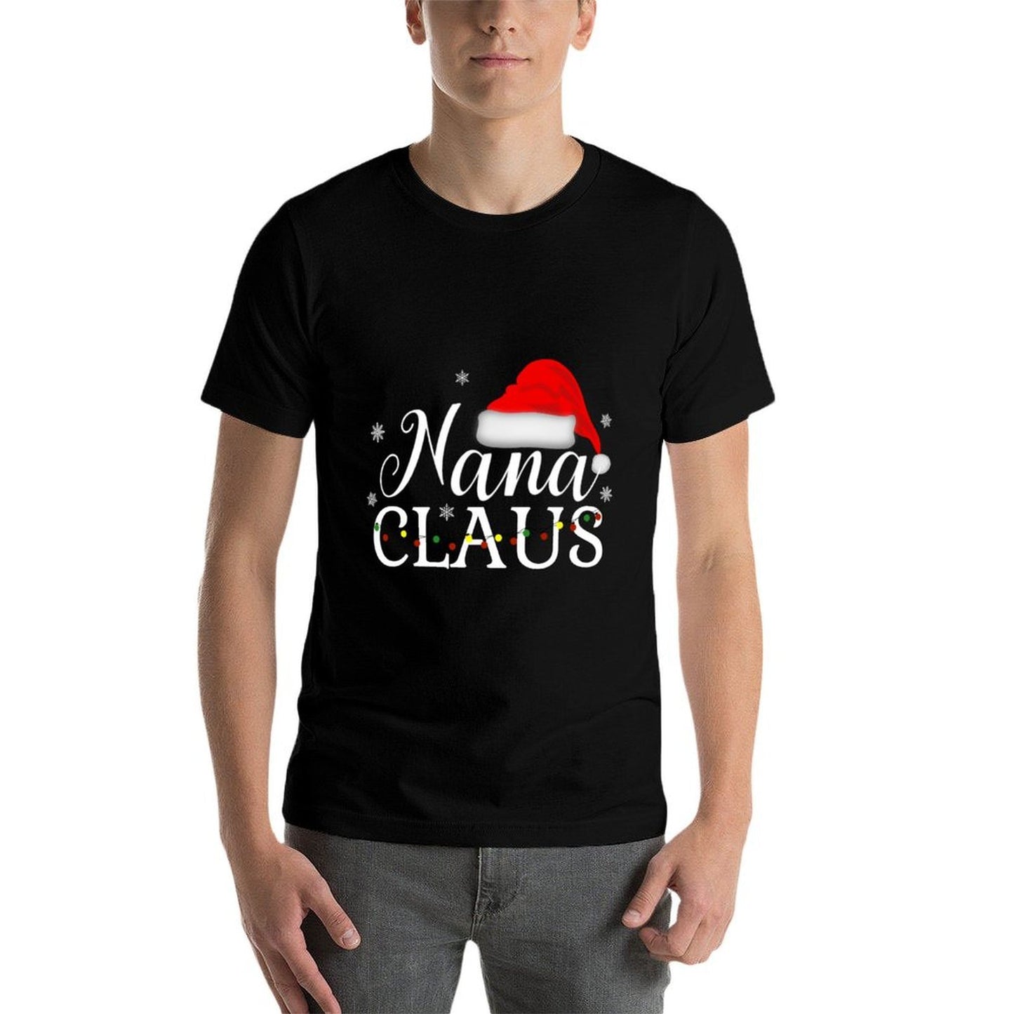Nana Claus Funny Christmas Matching Grandmother  High-quality Stitching T-Shirt