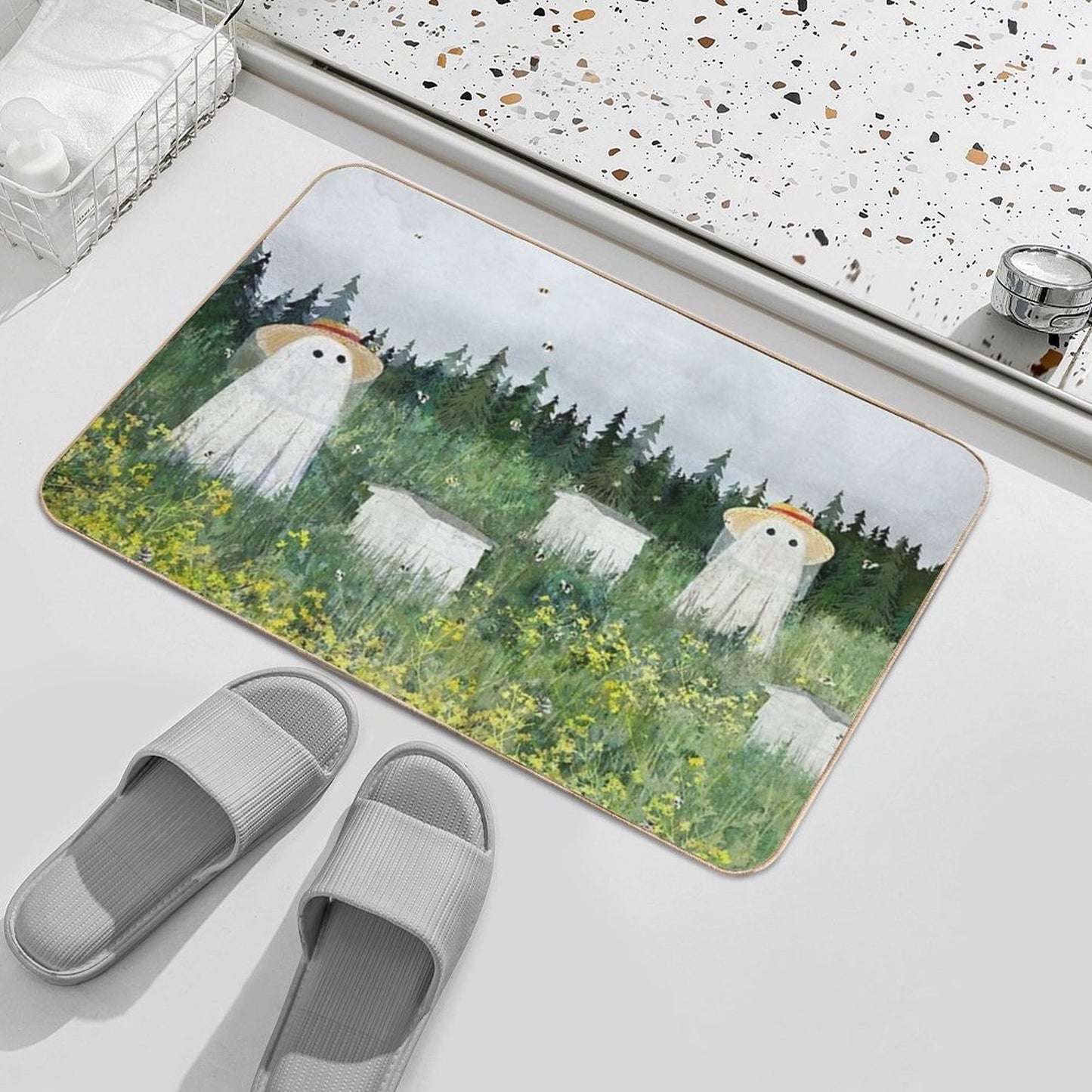 There's Ghosts By The Apiary Again...  Rapid-Drying Bath Mat