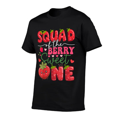 Squad Of The Berry Sweet One Strawberry 1St Birthday  Graphic-printed T-Shirt
