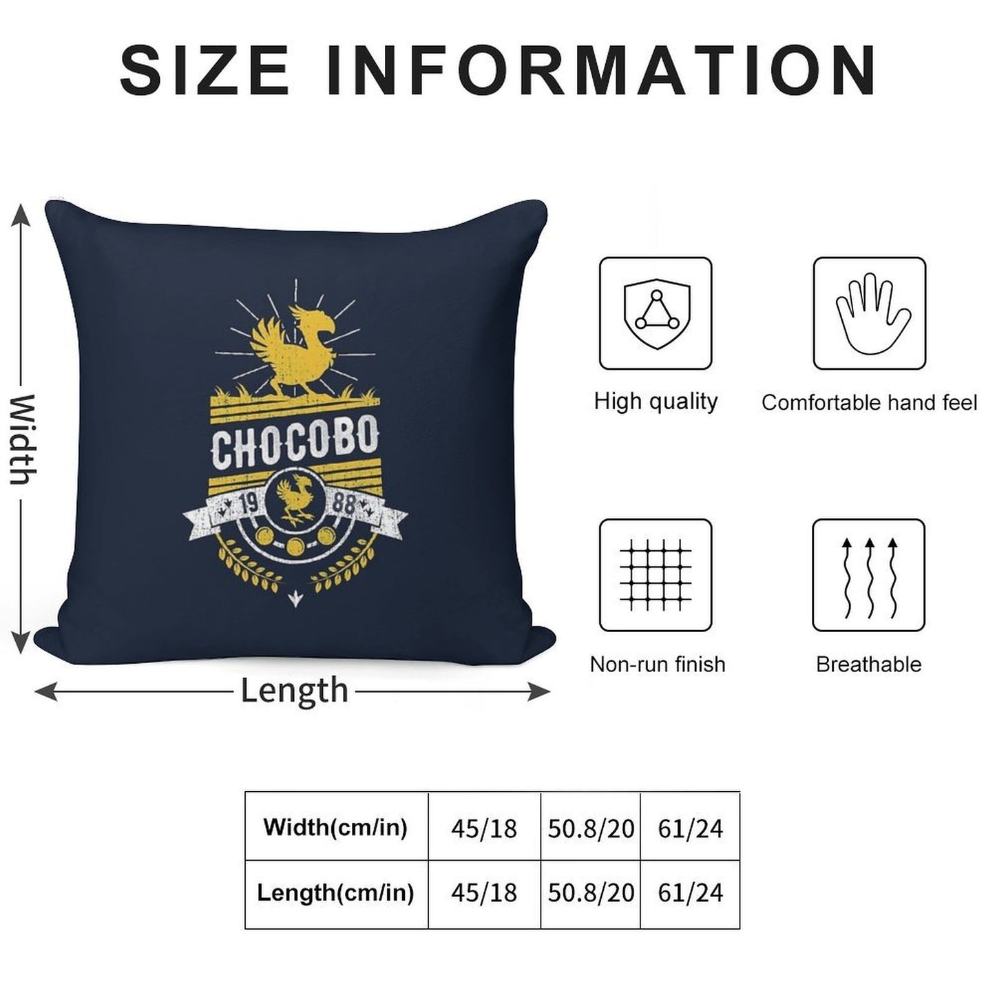 Chocobo Soft Skin-Friendly Throw Pillow