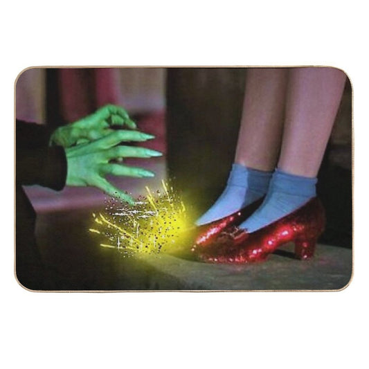 Digital Glitter Edit Wicked Witch Wants Those Shoes Mask  Ruby Slippers  Art Edit  Stain-Proof Bath Mat