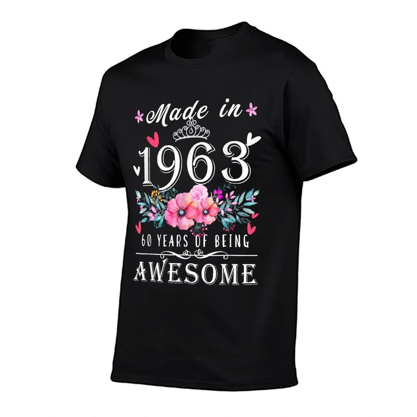 Floral 60th Birthdays for Women, Made In 1963 Birthday  Lightweight T-Shirt