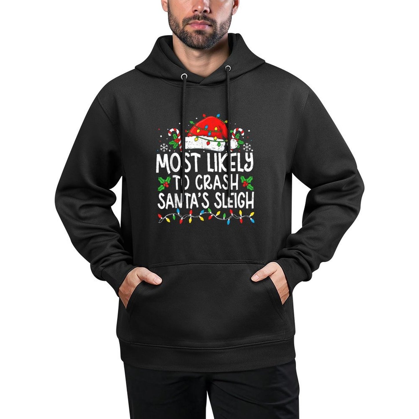 Most Likely to Crash Santa Sleigh Family Matching Christmas All-Day Comfort Hoodie