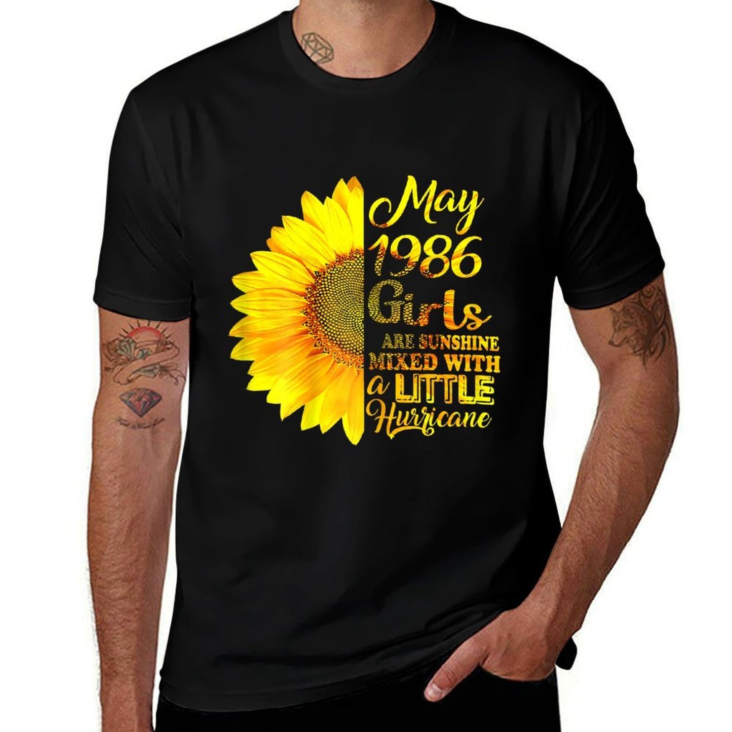May Girls 1986 Sunflower 35th Birthday Gifts  Soft T-Shirt