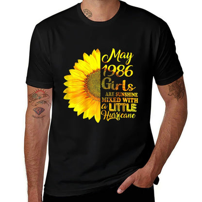 May Girls 1986 Sunflower 35th Birthday Gifts  Soft T-Shirt