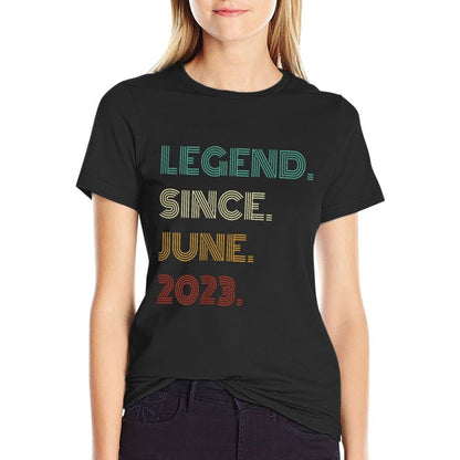 Kids 2 Years Old Legend Since June 2023 2nd Birthday  Fade-proof Color T-Shirt