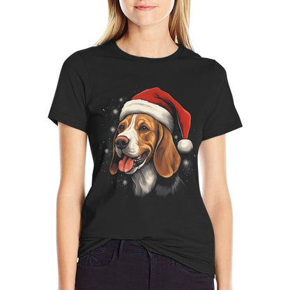 Beagle Dog - Christmas Funny Santa Holiday Men Women  Slim-fit Cut T-Shirt