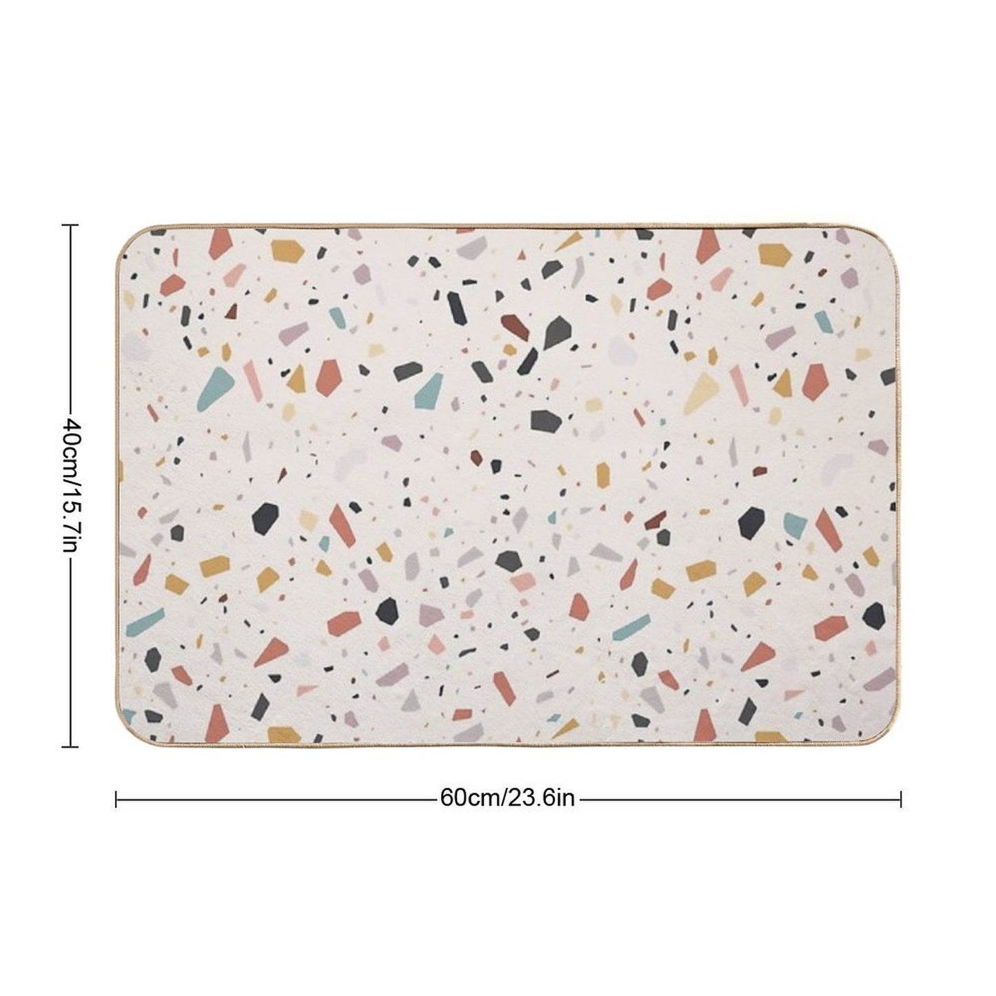 Colorful Aesthetic Terrazzo Design  Slip-Resistant Bath Mat