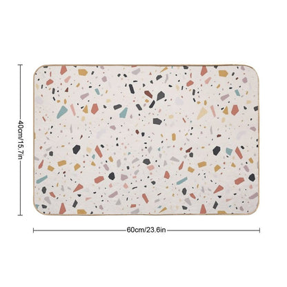 Colorful Aesthetic Terrazzo Design  Slip-Resistant Bath Mat
