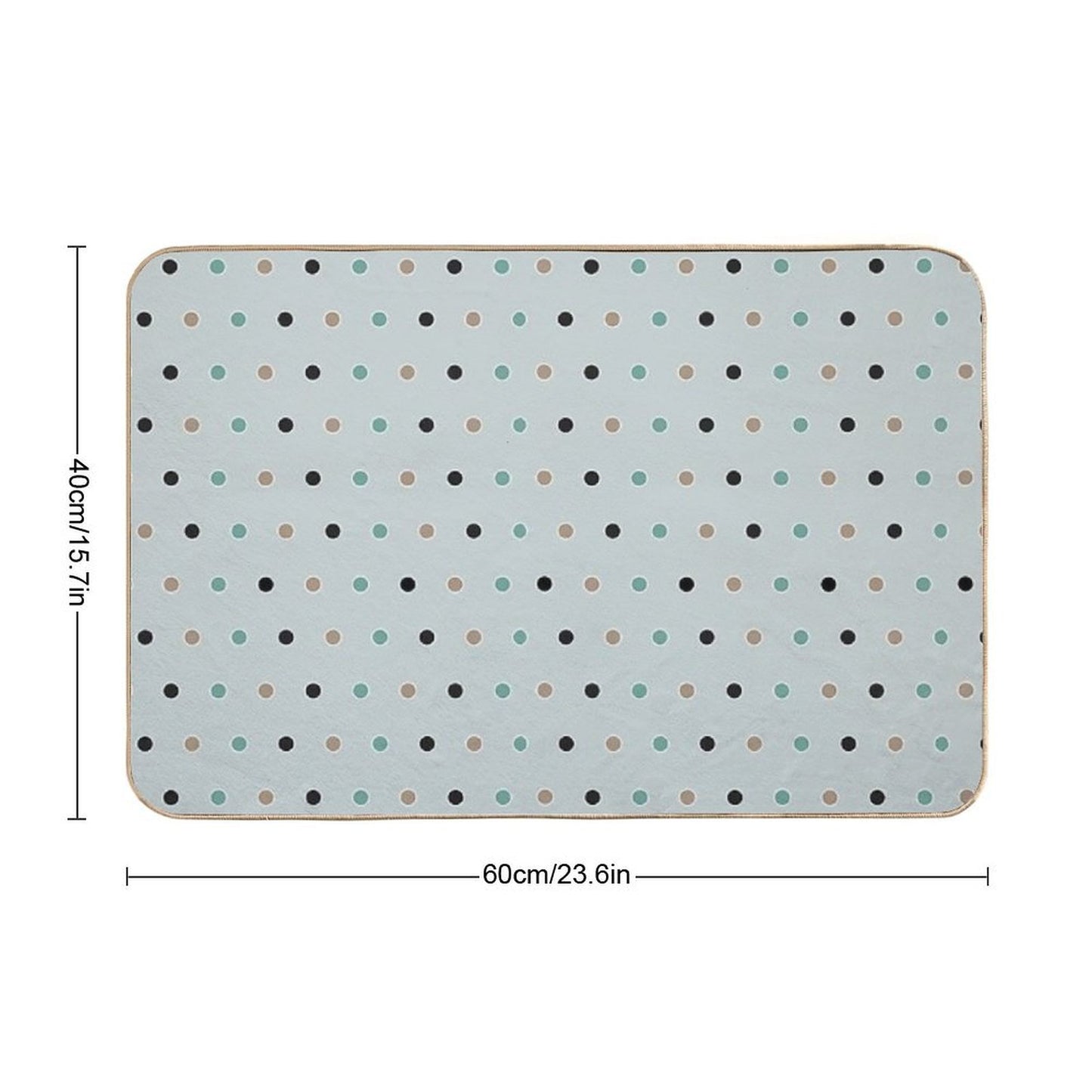 Dots Green-beige-black  Odorless Bath Mat