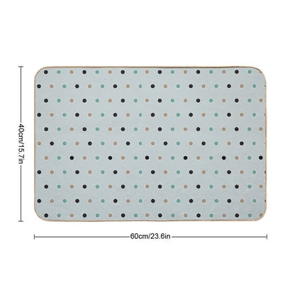 Dots Green-beige-black  Odorless Bath Mat