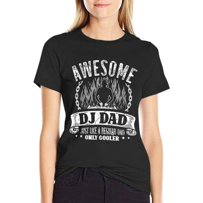 Awesome DJ Dad Just Like A Regular Dad Only Cooler Funny DJ  Rolled Sleeves T-Shirt