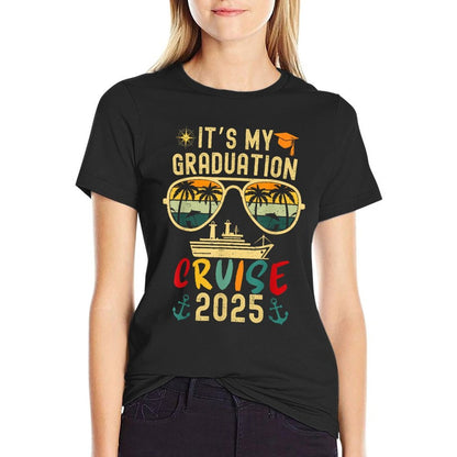 It's My Graduation Cruise 2025 Summer Cruise Seniors Trip  Oversized Silhouette T-Shirt