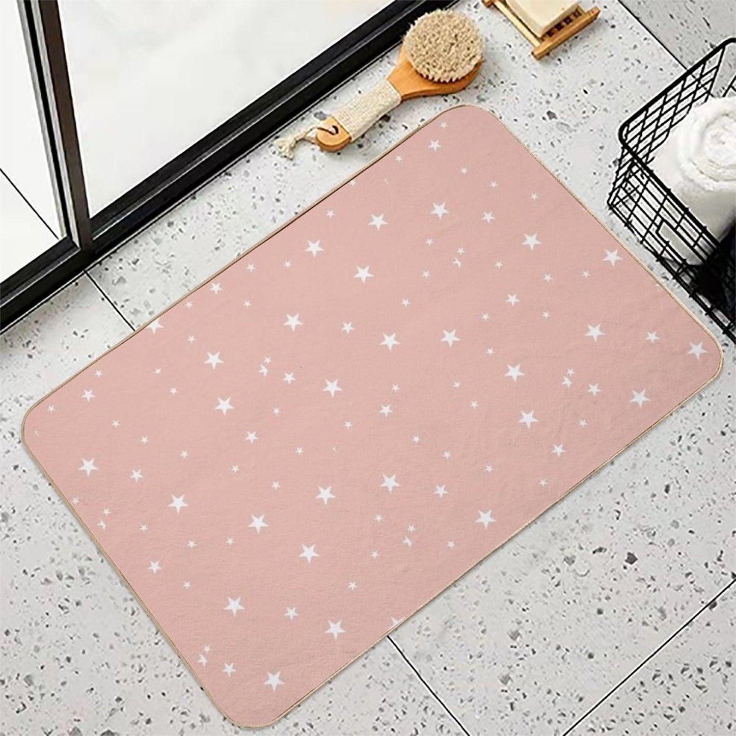 Pastel Star Pattern  Stain-Proof Bath Mat
