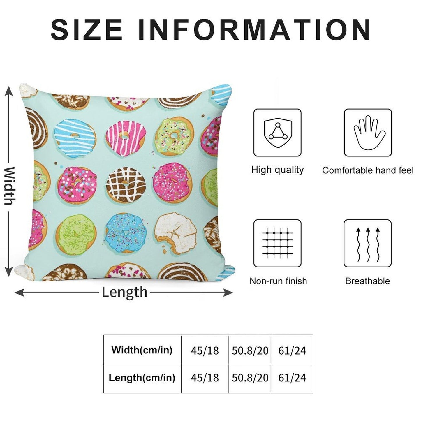 Sweet Donuts Soft Ultra-Soft Texture Throw Pillow