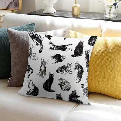Kitty Kitty, Bang-bang! Soft Decorative Cover Throw Pillow