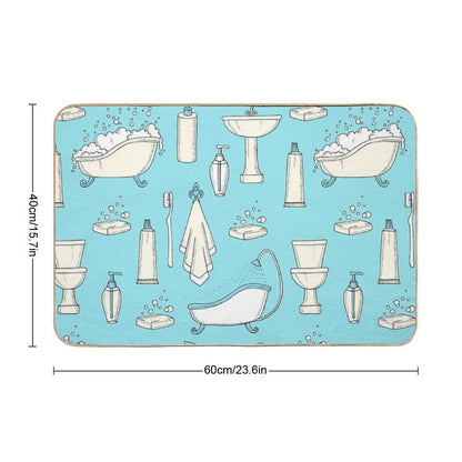 Retro Bathroom  Easy Maintenance Bath Mat