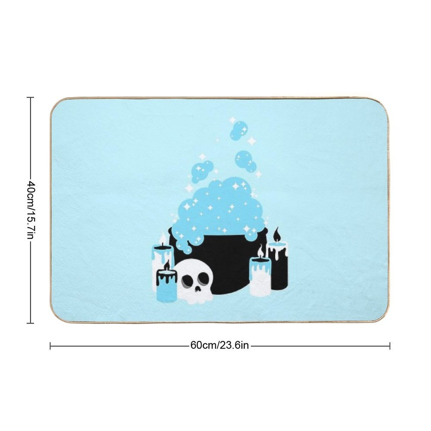 Cauldron Bubbles Blue  Long-Lasting Bath Mat
