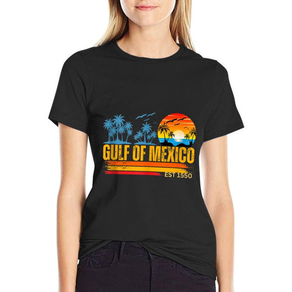 Gulf of Mexico Retro Vintage Beach Mens Women  Breathable T-Shirt