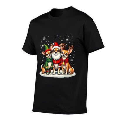 Chihuahua Christmas Dogs Funny Santa Reindeer Elf Holiday  Vintage-inspired T-Shirt