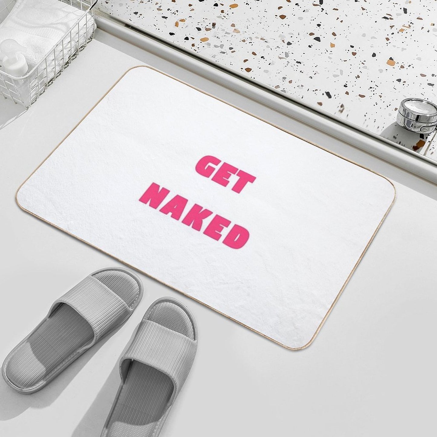Get Naked - Pink  Absorbent Bath Mat