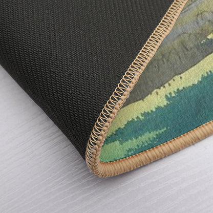 Red-crowned Crane Vintage Ukiyo-e Japanese Art  High-Traffic Bath Mat