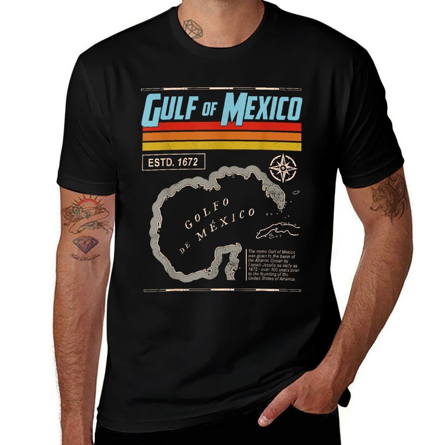 Gulf of Mexico 1672 Historic Map - Golfo De México  Affordable Price T-Shirt