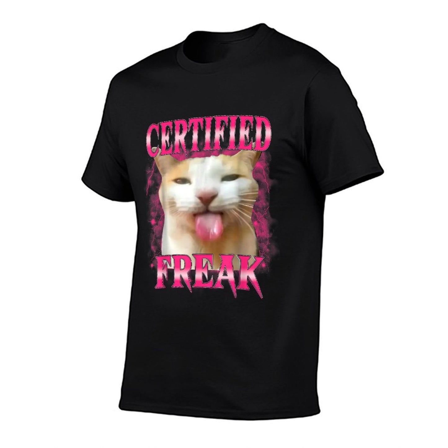 Certified Freak Eat Cement Cursed Cat Funny Cat Meme  High-quality Stitching T-Shirt